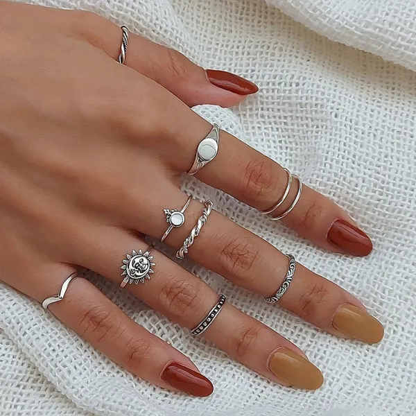Studio Jewellery Feature & Stacker Rings | Rings-Tri Bead Mandala Silver Ring