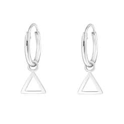 Studio Jewellery Hoop Earrings | Earrings-Triangle Charm Hoop Earrings