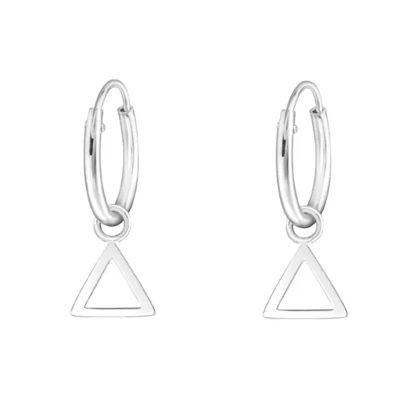 Studio Jewellery Hoop Earrings | Earrings-Triangle Charm Hoop Earrings