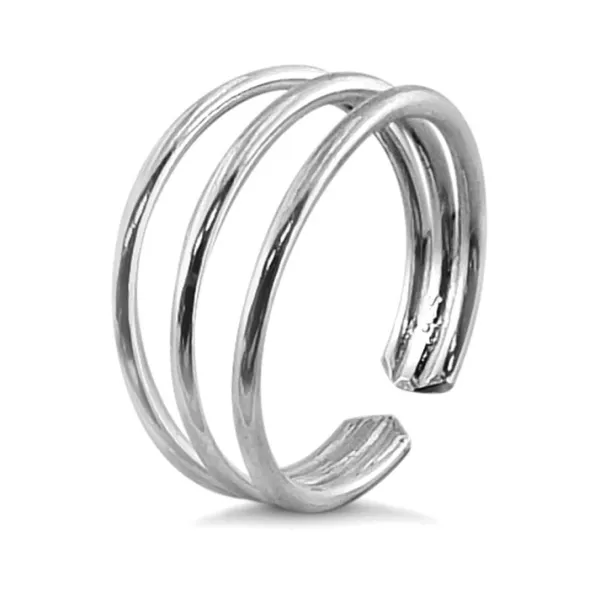 Studio Jewellery Midi And Knuckle Rings | Rings-Triple Band Silver Knuckle Ring