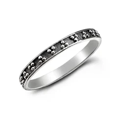 Studio Jewellery Feature & Stacker Rings | Rings-Triple Dot Silver Band Ring