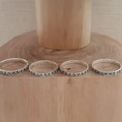 Studio Jewellery Feature & Stacker Rings | Rings-Triple Dot Silver Band Ring