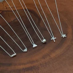 Studio Jewellery Necklaces-Tube Silver Necklace