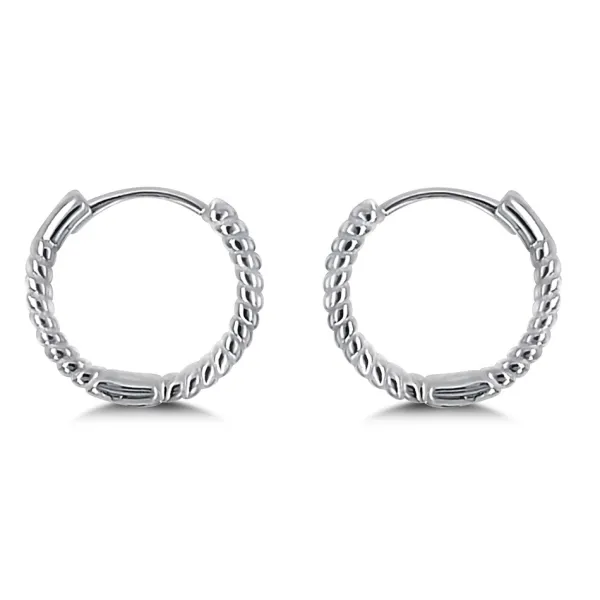 Studio Jewellery Hoop Earrings | Earrings-Twisted Rope Silver Hoop Earrings