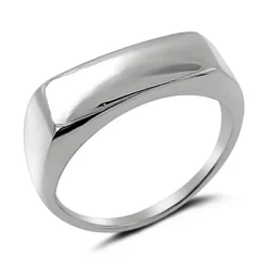 Studio Jewellery Feature & Stacker Rings | Rings-Unisex Oblong Signet Silver Ring