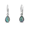 Studio Jewellery Hoop Earrings | Earrings-Water Drop Abalone Hoop Charm Earrings