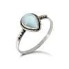 Studio Jewellery Gem Stone Rings | Rings-Water Drop Larimar Silver Ring