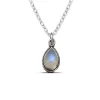 Studio Jewellery Necklaces-Water Drop Moonstone Silver Necklace