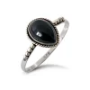 Studio Jewellery Feature & Stacker Rings | Rings-Water Drop Onyx Sterling Silver Ring