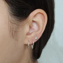 Studio Jewellery Hoop Earrings | Earrings-Wavy Silver Hoop Earrings