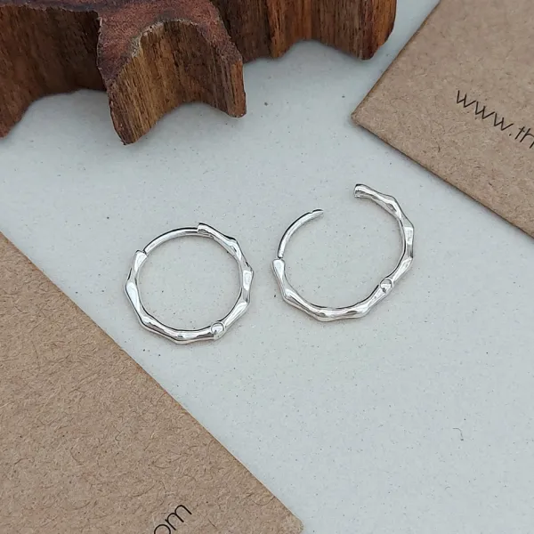 Studio Jewellery Hoop Earrings | Earrings-Wavy Silver Hoop Earrings