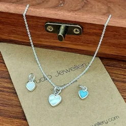 Studio Jewellery Necklaces-White Heart Shell Silver Necklace