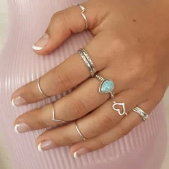 Studio Jewellery Feature & Stacker Rings | Rings-XOXOXO Ring in solid 925 Sterling Silver
